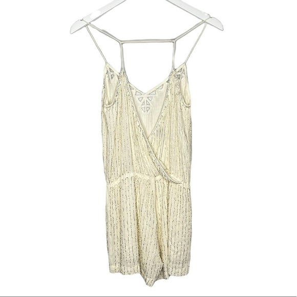 Saylor Shelby Beaded Romper Ivory/Cream Size XS - Picture 6 of 12